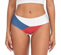 BCFHRGT Ceca Bandiera della Repubblica Ceca Nazionale Blu Rosso Donna Mutandine Biancheria Intima Della Donna per Il Comfort Di Usura Quotidiana, Bandiera della Repubblica Ceca Nazionale Blu Rosso