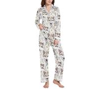 BCFHRGT Chic Wolf - Set da notte da donna con colletto, colore: Bianco, Chic Wolf Bianco, XX-Large