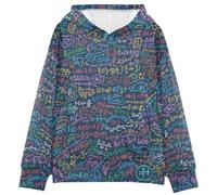 BCFHRGT Felpe con cappuccio blu con tasche con formule matematiche dei cartoni animati per ragazzi e ragazze taglia 4-14, Formule matematiche del fumetto blu, Small