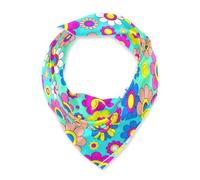 BCFHRGT Flower Power Daisy Blue sciarpa di seta quadrata elegante sciarpe collo per le donne per Viaggio bufanda elegante para mujer