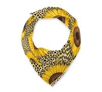 BCFHRGT Giallo Fiore Leopard Brown sciarpa di seta quadrata hijab di modo per le donne per il viaggio bufanda para mujer elegante