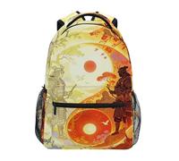 BCFHRGT Giapponese Samurai Yin Yang ragazze zaino borse per bambini con grandi borse libro per 6 ° grado scuola ragazzi ragazze mochilas para la escuela