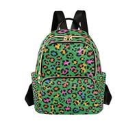 BCFHRGT Moda Colore Leopard Verde 35,5 cm M Size leggero, antifurto borsa per pannolini zaino moda zaino per scuola e infermiera