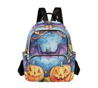 BCFHRGT Nightmare Halloween pipistrello zucca 35,5 cm M Size trendy, elegante zaino per donne zaino borsa per pannolini per donne, ragazze adolescenti