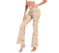 BCFHRGT Pantaloni da yoga da donna in lutto con colomba e uccellini pesche per palestra