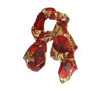 BCFHRGT Papavero Fiore Stained Art Deco sciarpa di seta 70 "x 35" sciarpa collo lunga e grande per le donne per la primavera bufandas para mujer para frio