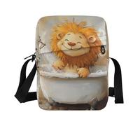 BCFHRGT piccola borsa a tracolla per gli uomini Borse a tracolla per le donne piccole borse da donna borse a tracolla tracolla regolabile per affari Cartoon Lion Vintage vasca da bagno