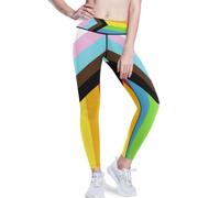 BCFHRGT Progress Pride Flag Rainbow Flag Pattern Yoga Leggings per le donne Soft Booty Scrunch Leggings per le donne, Bandiera arcobaleno Progress Pride, XL