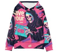 BCFHRGT Save Your Soul - Maglioni da ragazza con scheletro oversize e tasca, taglia 4-14, Salva il tuo scheletro, Large