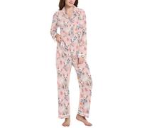 BCFHRGT Set da notte lungo da donna con colletto in stile kawaii Devon Rex Cats Blush, Kawaii Gatti Devon Rex Blush, XX-Large