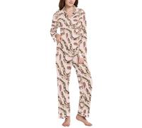 BCFHRGT Sweet Ball Python Reptile Blush - Set da notte da donna con colletto, Sweet Ball Python Reptile Blush, Small