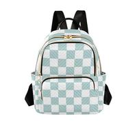 BCFHRGT Verde e Bianco Americano Plaid 14 Pollice M Size impermeabile spalla viaggio portatile zaino moda piccolo per viaggi e lavoro