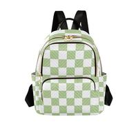 BCFHRGT Verde e Bianco Americano Plaid 14 Pollici M Size impermeabile spalla zaino borsa donna moda zaino per affari