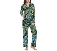 BCFHRGT William Morris Daisy - Pigiama da donna con colletto, blu scuro, William Morris Daisy Blu Scuro, XX-Large
