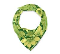 BCFHRGT William Morris Flower Green sciarpa quadrata di seta funky wrap sciarpa per le donne per chales da sera para mujer