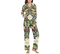BCFHRGT William Morris - Pigiama caldo da donna con colletto, William Morris, Small