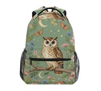 BCFHRGT Zaino per bottiglia d'acqua floreale con gufo marrone verde con grande bookbag per ragazzo mochilas escolares para adolescenti