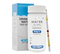 BCHKO 100 pezzi per l'analisi della qualità dell'acqua, cartine (9-in-1), Test, kit per Controllo, Misurano Cloro Libero, Bromo, Acido Cianurico, Alcalinità e pH, durezza totale, piombo, rame, nitrato