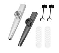BCHKO 2 Pezzi Kazoos in Metallo con 20 Membrane Sostituibili, Flauto Nasale, Adatto per Bambini, Adulti e Principianti Musicali, Idee Regalo per Feste