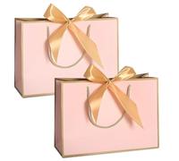 BCHKO 2 sacchetti regalo di carta con manici, ideali per donne, ragazze, damigelle, compleanni, San Valentino e feste di matrimonio