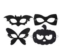 BCHKO 4 Pezzi Maschere Costume Batgirl, Maschere Mezza Faccia, Ideali per Costumi di Halloween e Feste Cosplay (nero)