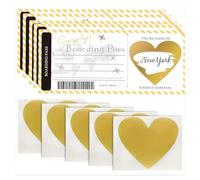 BCHKO Set di 5 Adesivi Gratta e Vinci per Buono Viaggio con Carta d'Imbarco, Regalo per Coppie con Testo Personalizzabile, Buono Regalo Grattabile, Idea Creativa per Viaggi a Sorpresa