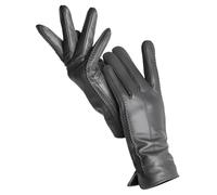 Bciopll Guanti classici da donna in pelle di pecora guanti leggeri caldi touch screen che guidano i guanti di progettazione del filo