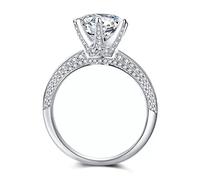 BCJMKDX Anelli, Anello con moissanite da 9 * 9 mm, 3 carati, con diamanti S925, super luminoso, gioielli da donna(6)