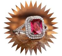 BCJMKDX Anelli, Anello quadrato con diamanti scintillanti, anello di fidanzamento e proposta di matrimonio alla moda for donne(6)