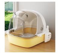 BCJMKDX Armadio per l'asciugatura degli Animali Domestici, Lettiera for Gatti, Grande lettiera for con sportello Anteriore e Paletta, Semi-Chiusa(Yellow One Size,Yellow)