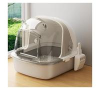 BCJMKDX Armadio per l'asciugatura degli Animali Domestici, Lettiera for Gatti, Grande lettiera for con sportello Anteriore e Paletta, Semi-Chiusa(Parent,Gris)