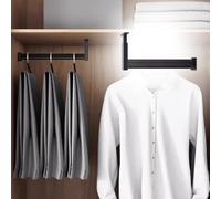 BCJMKDX Aste per armadi. Asta appendiabiti estensibile in lega di alluminio for armadio, asta organizer for armadio nera con kit completo(25cm(9 7/8 in))