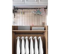 BCJMKDX Aste per armadi. Asta appendiabiti in lega di alluminio con montaggio superiore, altezza regolabile, tubo appendiabiti for lavanderia(Silver,90cm(35 3/8 in))