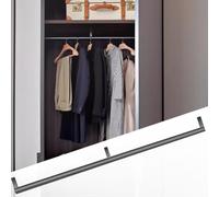 BCJMKDX Aste per armadi. Asta for armadio con struttura spazzolata, supporti terminali e supporto centrale, barra for guardaroba rotonda in metallo(Grey,130cm(51 1/8 in))