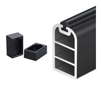 BCJMKDX Aste per armadi. Asta porta abiti robusta, barra appendiabiti extra con staffe, tubo in alluminio for armadio a parete(Black,140cm(55 1/8"))