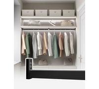 BCJMKDX Aste per armadi. Barra appendiabiti lunga for armadio, in lega di alluminio extra spessa, con staffe di supporto incluse.(Black,100cm(39 3/8"))