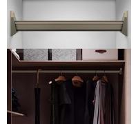 BCJMKDX Aste per armadi. Barra porta-grucce salvaspazio con supporti terminali, asta extra in metallo for guardaroba, lunghezza 60, 70, 90, 100, 110 cm(Champagne,90cm(35 3/8") Length)