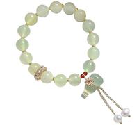 BCJMKDX Braccialetti. Bracciale in Giada Bracciale con Ciondolo Calabash Bracciale in Perline Elastico con amuleto di ricchezza Bracciale Vintage con Gioielli di buona Fortuna