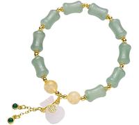 BCJMKDX Braccialetti. Bracciale in Giada Bracciale in Pietre preziose Vintage Ciondolo for Borsa dei Soldi Bracciale con ciondoli di Fortuna Bracciale con Perline di bambù Bracciale di buona Fortuna