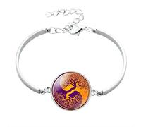 BCJMKDX Braccialetti. Bracciale in Lega di Pietre preziose Yin Yang Taiji Bagua Time