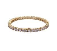 BCJMKDX Bracciali da Tennis per Le Donne Bracciali Classici con Taglio Rotondo placcati in Oro 18 carati per Le Donne Bracciali da Sposa e da Ballo.(Gold_3 mm)