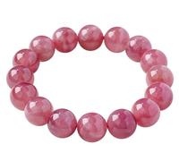 BCJMKDX Bracciali di perline, Bracciale elastico in cristallo, braccialetti con perline viola e rosa, gioielli pietre preziose naturali cristalli curativi da 13 mm(14mm)