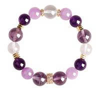 BCJMKDX Bracciali di perline, Braccialetti elastici con perline in pietra naturale for yoga e uso quotidiano, regalo fatto a mano curativa viola for donne uomini