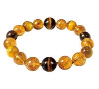 BCJMKDX Bracciali di perline, Braccialetti elastici in pietra di cristallo giallo naturale for uomo e donna, regalo gioielli moda, 16,5 mm(17.5mm)