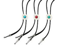 BCJMKDX Collane. 3Pcs Daisy Stone Pendant for Men Women Western Leather Cord Necktie, As Show, One Size