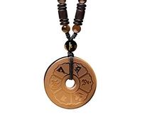 BCJMKDX Collane di Ossidiana, Collana con Pendente con Fibbia sicura Mantra a Sei Parole di Ossidiana Naturale
