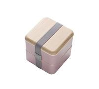 BCJMKDX Contenitore per Il Pranzo Bento Boxes Lunch Box in plastica - Contenitore a 2 Strati for microonde for Adulti e Adolescenti, Carino ed Elegante(White)