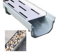 BCJMKDX Coprifognature,. Kit di drenaggio for Trincea Lungo 1 m, griglia di drenaggio incassata in Metallo, Sistema di drenaggio for Canale di drenaggio del Cortile(25x25cm(9.8"x9.8"))