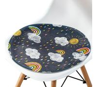 BCJMKDX Cuscino di Sostegno, Round Creative Cartoon Pattern|all-Season Soft Cozy Chair Pad|Bohemia Stylish with Non-Slip Bottom(V,33x33cm)