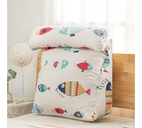 BCJMKDX cuscino per lo schienale del letto, Con tasca, sul letto, cuscino for la schiena triangolare, for morbido, for leggere e guardare TV(F,45cm)